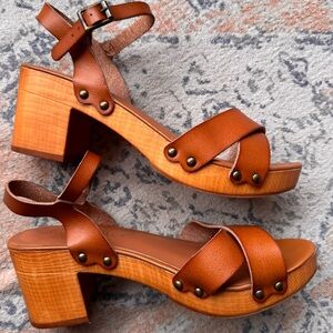 Altar'd State Brown Sandals Retro-Inspired Chunky Heel